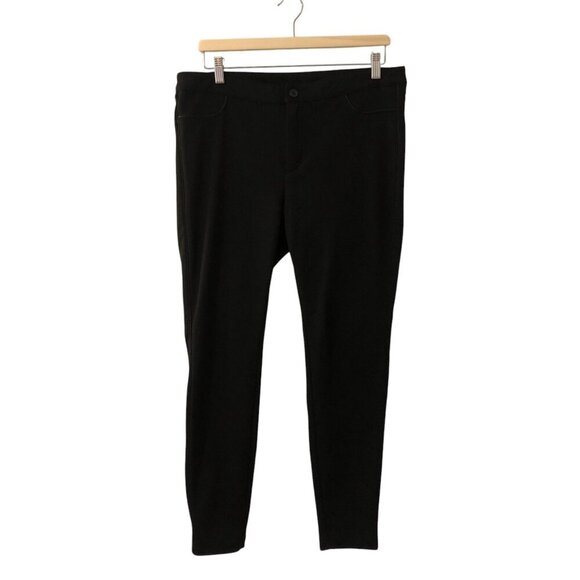 3/$25 ❥Joe Fresh Equestrian Skinny Stretch Pants Faux Leather Trim Size 10 Black - Picture 1 of 11